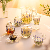 Kit Mesa Posta de Cristal Lavanda 15 Peças